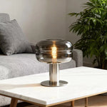 Table Lamp Artistic Glass Gold-Tone Base Soft Ambient Lighting