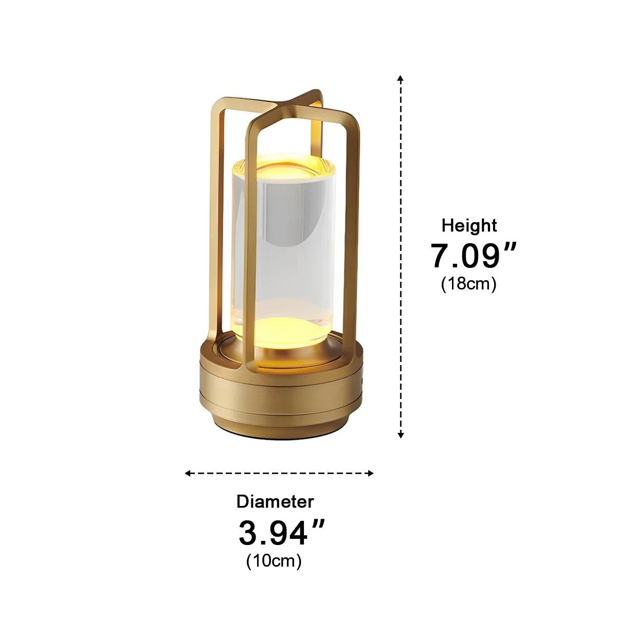 Table Lamp Cordless Rechargeable Touch-Dimmable LED