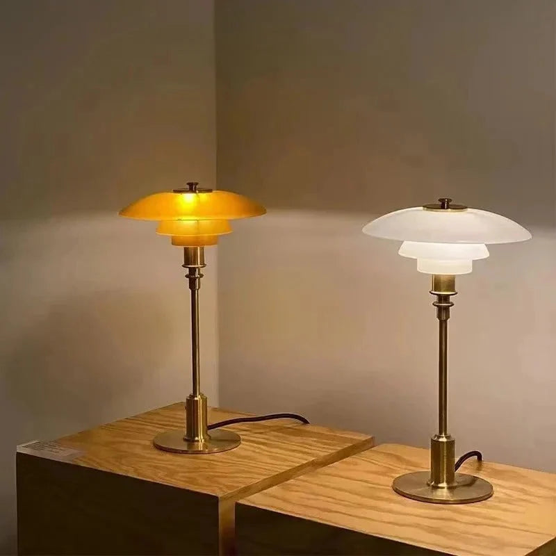 Table Lamp Curved Shade Rotary Dimmer E27 Base