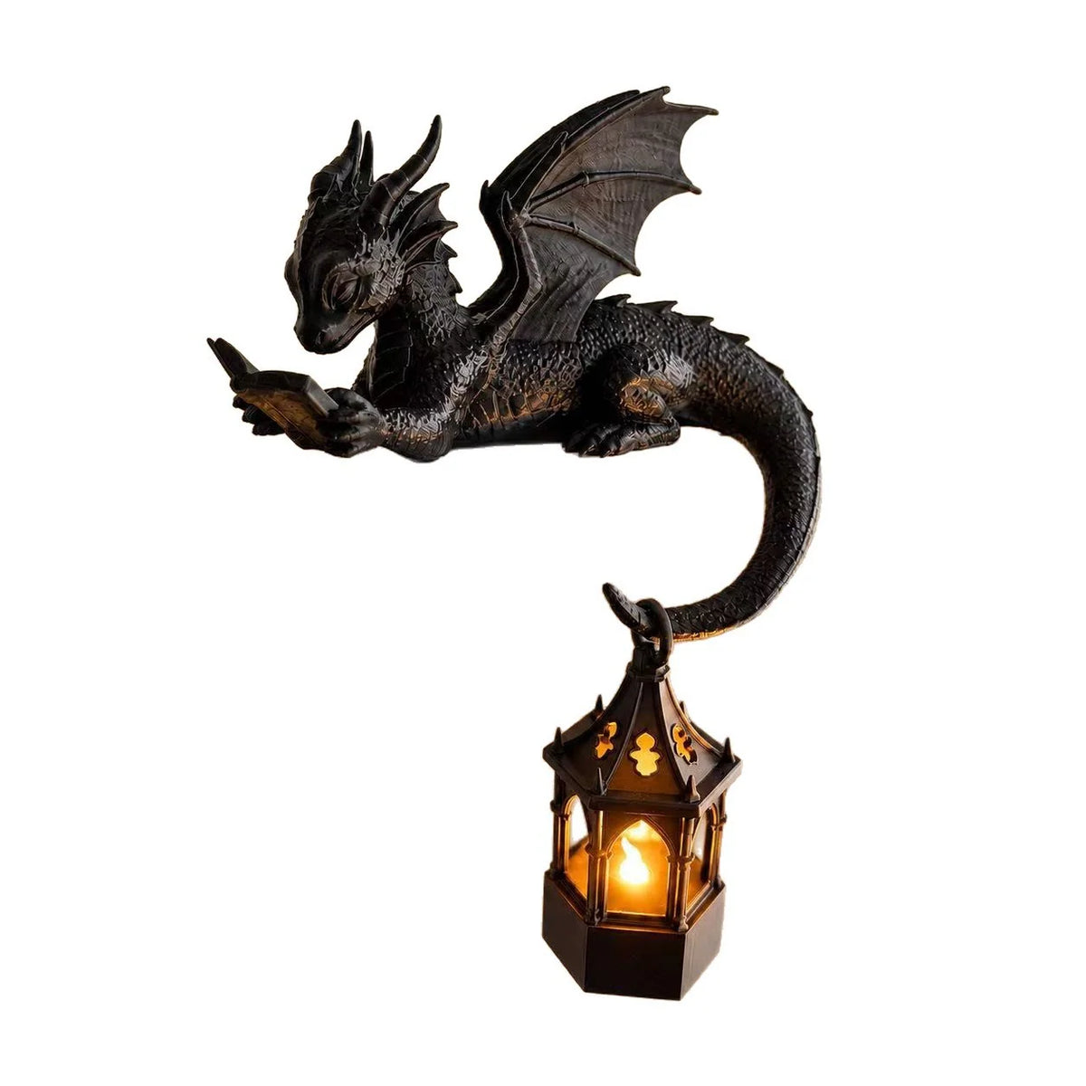 Table Lamp Dragon Resin Gothic Lantern Warm Glow