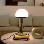 Table Lamp Frosted Glass Shade Adjustable Height Pull Chain Control