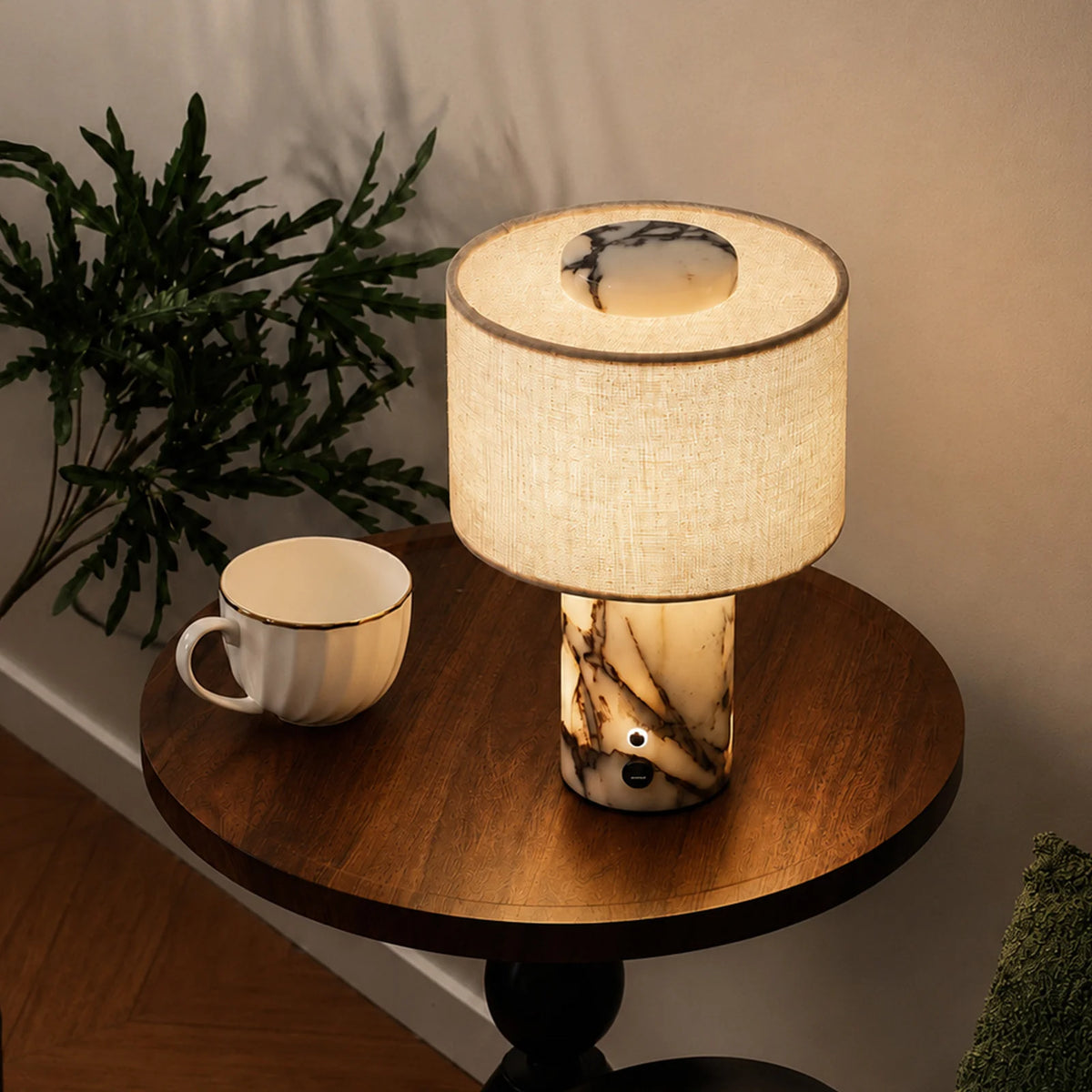 Table Lamp Genuine Marble Base Rechargeable Touch Control