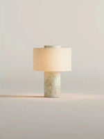 Table Lamp Genuine Marble Base Rechargeable Touch Control