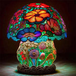 Table Lamp Glass Mosaic Warm Light