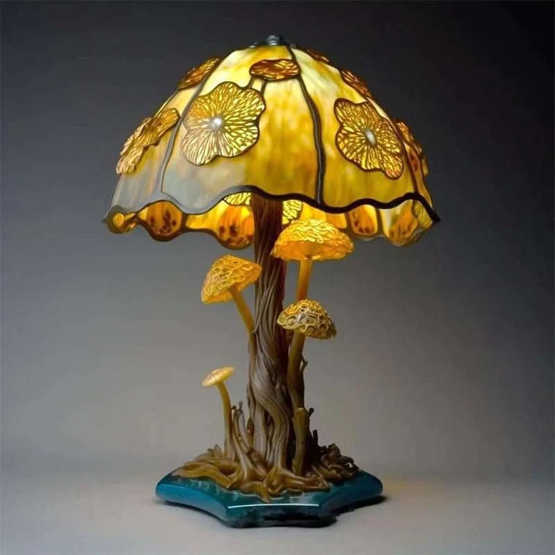 Table Lamp Glass Mosaic Warm Light
