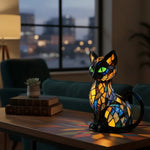 Table Lamp Handmade Resin Cat Design Warm White LED