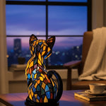 Table Lamp Handmade Resin Cat Design Warm White LED