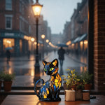 Table Lamp Handmade Resin Cat Design Warm White LED