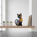 Table Lamp Handmade Resin Cat Design Warm White LED