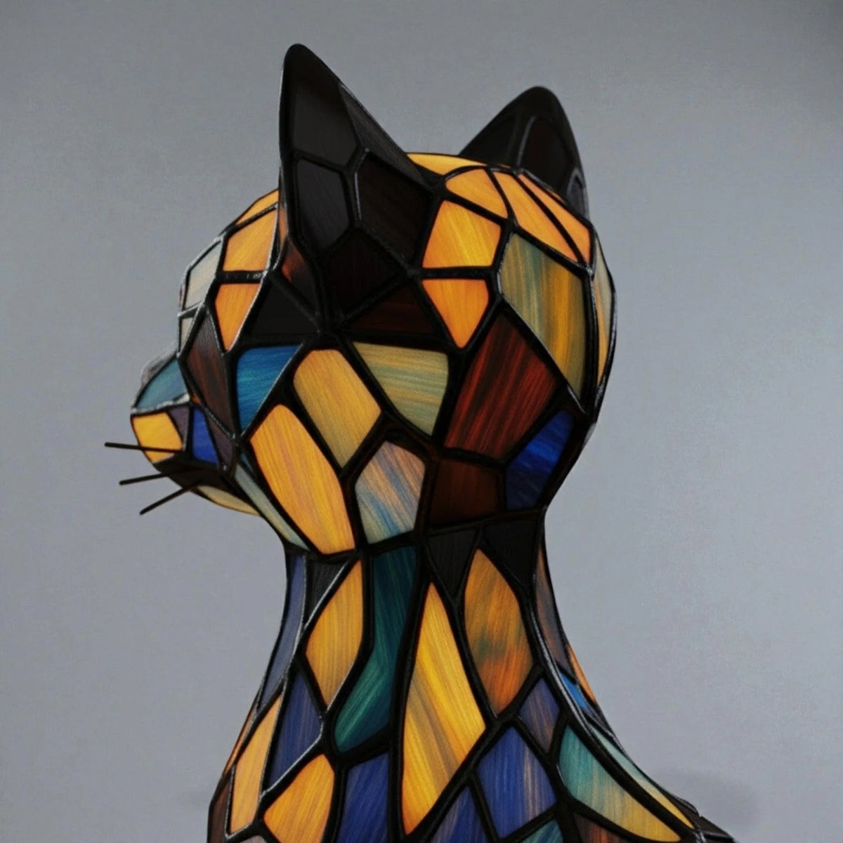 Table Lamp Handmade Resin Cat Design Warm White LED