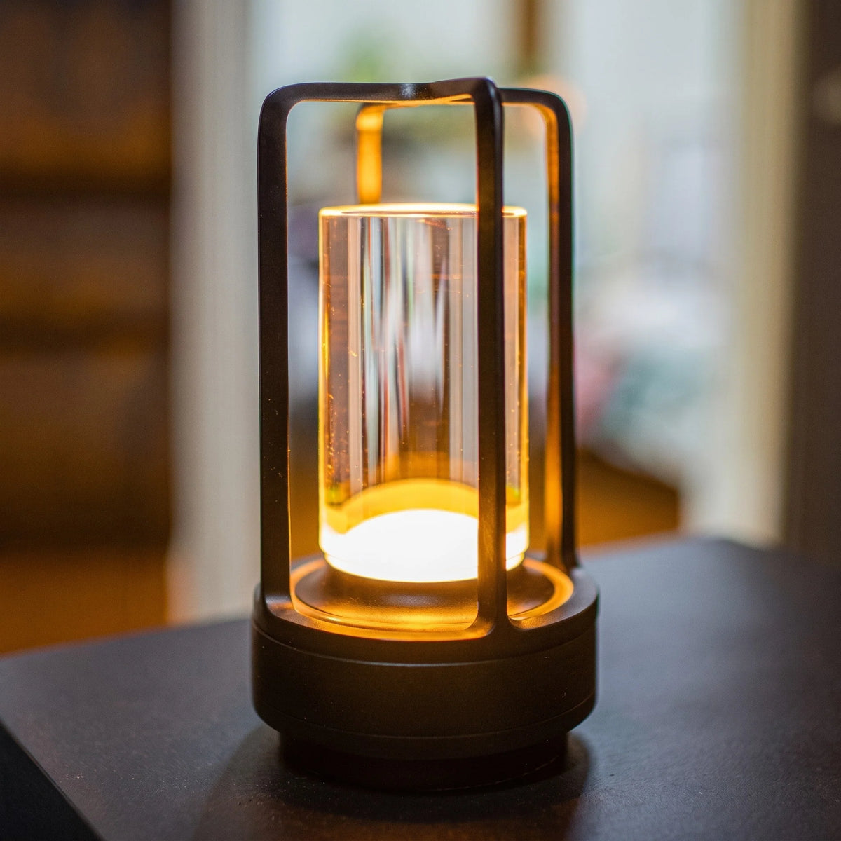 Table Lamp Lantern Cage Design Cordless Rechargeable Touch Control