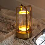 Table Lamp Lantern Cage Design Cordless Rechargeable Touch Control
