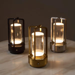Table Lamp Lantern Cage Design Cordless Rechargeable Touch Control