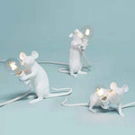 Table Lamp Mouse Figurine Warm & White Light