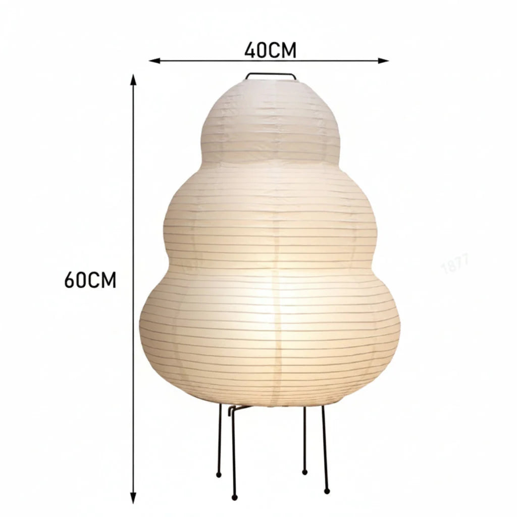 Table Lamp Rice Paper Shade Warm Ambient Lighting