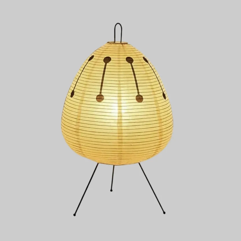 Table Lamp Rice Paper Shade Warm Ambient Lighting