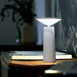 Table Lamp Rotating Shade Adjustable Brightness Rechargeable