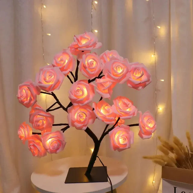 Table Lamp Tree-Inspired Warm White LED USB-Powered
