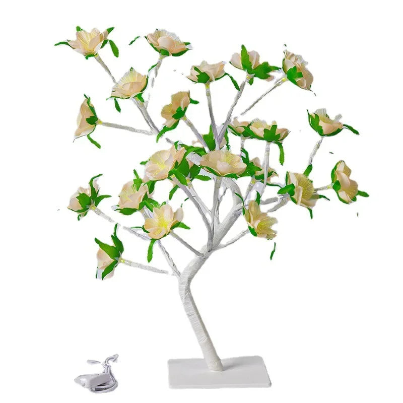 Table Lamp Tree-Inspired Warm White LED USB-Powered