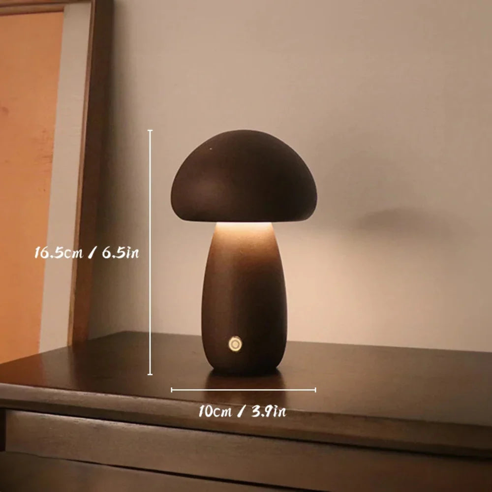 Table Lamp Wooden Cordless USB-Rechargeable Dimmable
