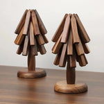 Table Mat Black Walnut Wood Heat-Insulating Stackable