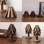 Table Mat Black Walnut Wood Heat-Insulating Stackable