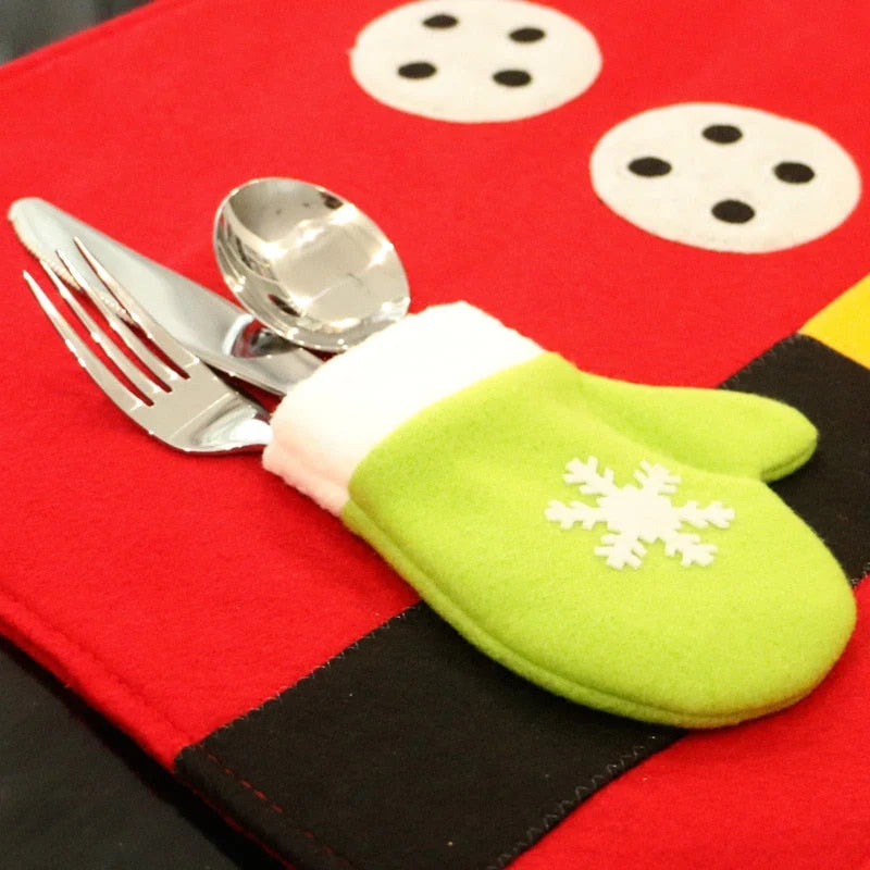 Table Mat Santa & Reindeer Christmas Design Non-Woven