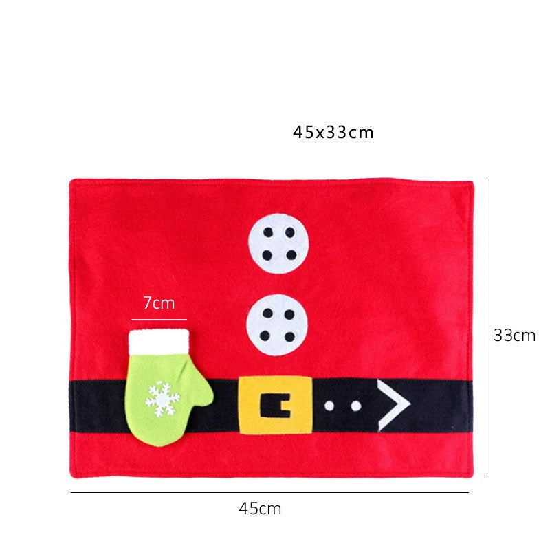 Table Mat Santa & Reindeer Christmas Design Non-Woven