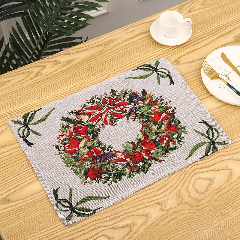 Tablecloth Christmas Tree Motif Durable & Machine Washable