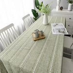 Tablecloth Cotton-Linen Blend Wrinkle-Resistant Machine-Washable