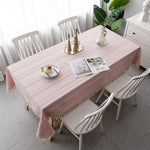 Tablecloth Cotton-Linen Blend Wrinkle-Resistant Machine-Washable