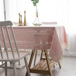 Tablecloth Cotton-Linen Blend Wrinkle-Resistant Machine-Washable