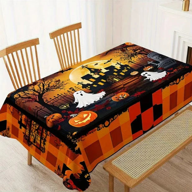 Tablecloth Halloween Printed Polyester Foldable Rectangular