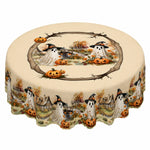 Tablecloth Round Polyester Halloween Designs Foldable for Storage