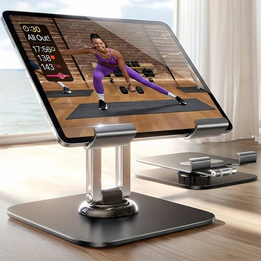 Tablet Stand 360° Rotating Adjustable Height & Angle