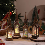 Tabletop Christmas Church Decoration Intricate Carvings Warm LED