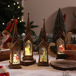Tabletop Christmas Church Decoration Intricate Carvings Warm LED