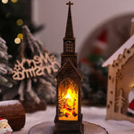 Tabletop Christmas Church Decoration Intricate Carvings Warm LED