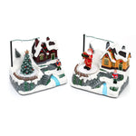 Tabletop Christmas Cottage LED Rotating Plug-In