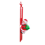 Tabletop Christmas Figurine Santa Climbing Ladder Red & White