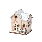 Tabletop Christmas House Illuminated Snow-Effect Durable Wood
