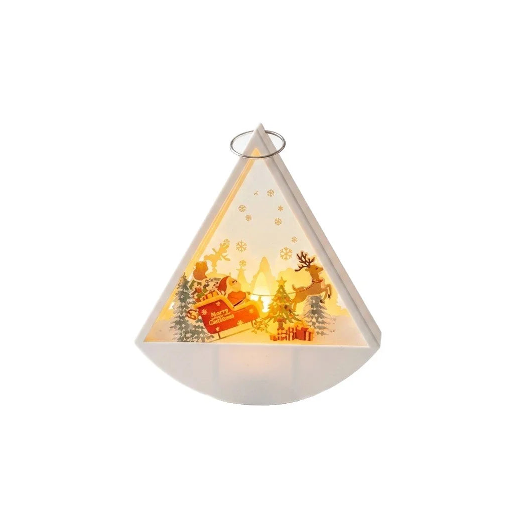 Tabletop Christmas Light Santa Scene Warm White LED