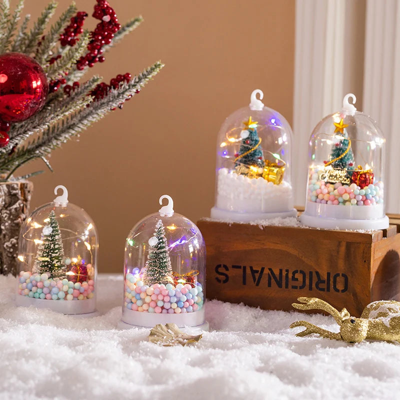 Tabletop Christmas Tree Built-In Lights Colorful Ornaments & Gifts