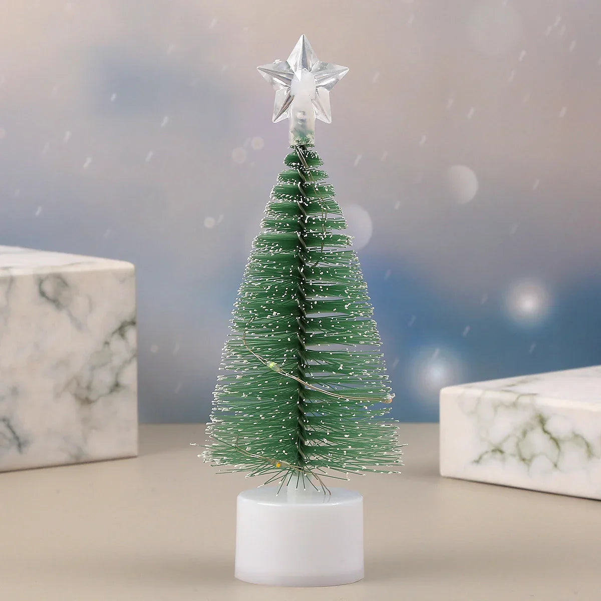 Tabletop Christmas Tree Flocked Pine Eco-Friendly Compact