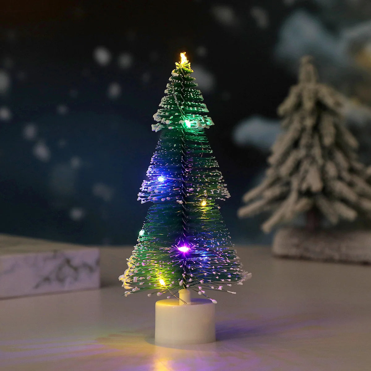 Tabletop Christmas Tree Prelit Warm LED Durable Plastic
