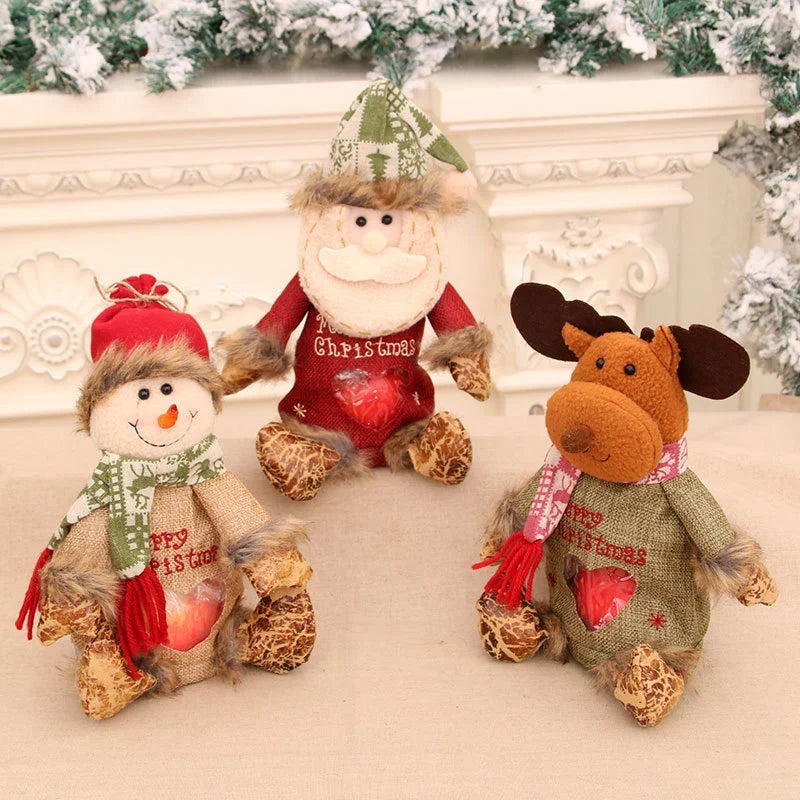 Tabletop Decor Plush Moose Festive Scarf