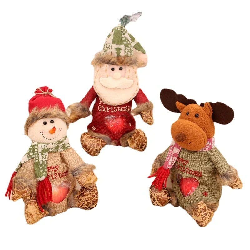 Tabletop Decor Plush Moose Festive Scarf