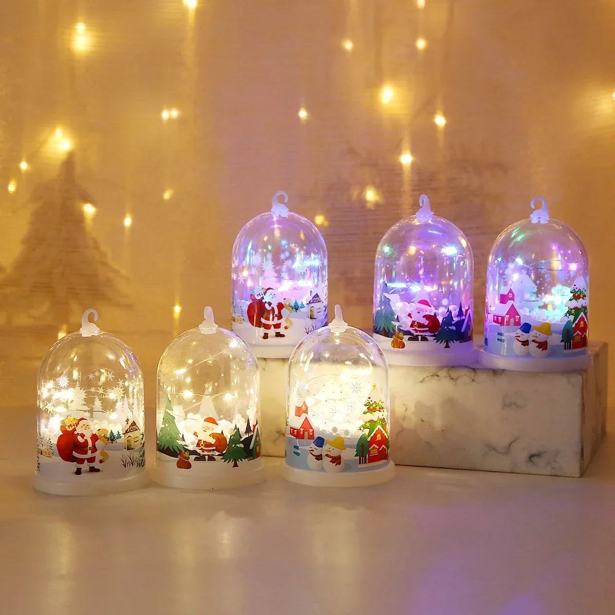 Tabletop Decoration Glass Dome Warm White LED