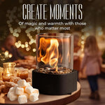 Tabletop Ethanol Fireplace Glass Enclosure Snuffer Included