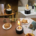 Tabletop Ethanol Fireplace Glass Enclosure Snuffer Included